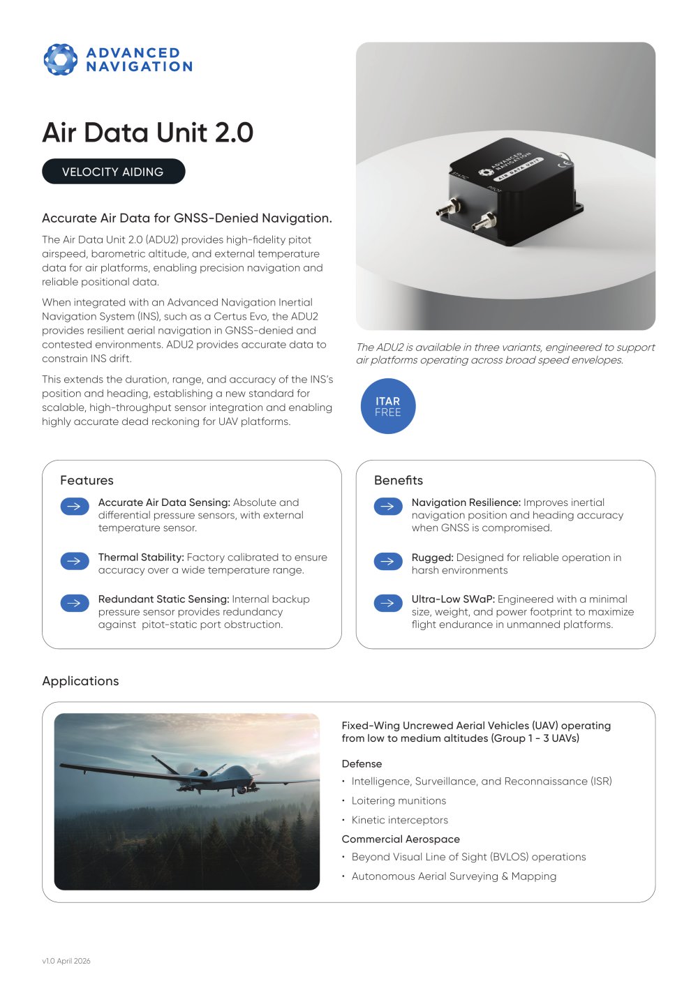 AIR DATA UNIT 2.0 - Advanced Navigation