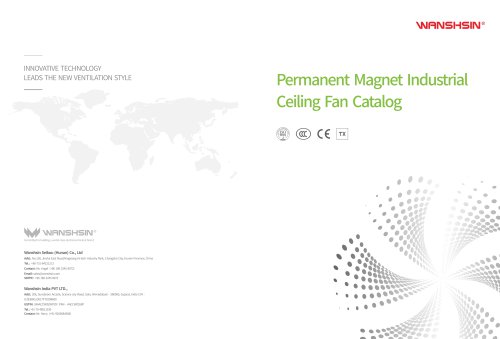 WANSHSIN Industrial Ceiling Fan Catalog