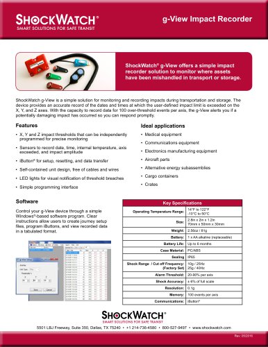 2016 g-View Impact Recorder