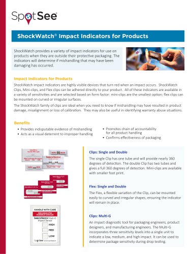 ShockWatch® Impact Indicators for Products