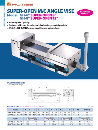 GH SUPER-OPEN M/C ANGLE VISE (6" and 8")