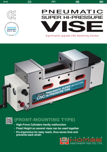 HBV-GF PNEUMATIC SUPER HI-PRESSURE VISE (FRONT-MOUNTING TYPE)