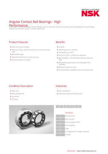 Angular Contact Ball Bearings