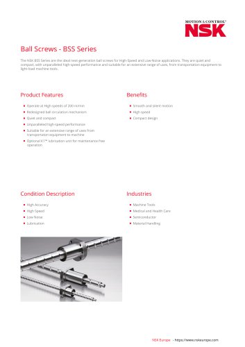 Ball Screws - BSS Series