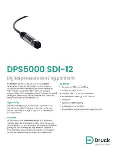 Druck DPS5000 SDI-12 Digital pressure sensing platform