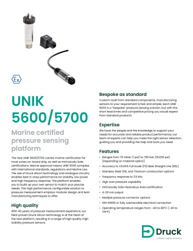 Druck UNIK 5600/5700 Marine certified pressure sensing platform