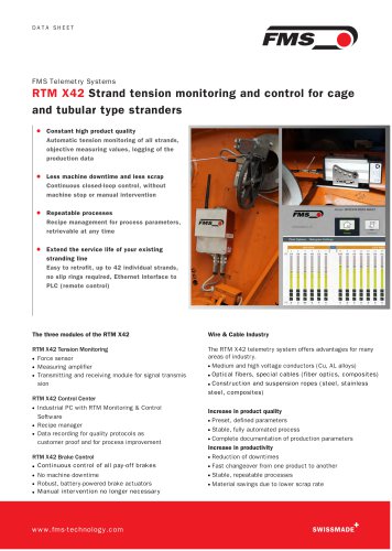 RTM X42 Modular Wire Tension Measuring for Tubular and Cage Type Stranders