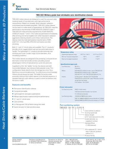 TMS-SCE Military grade heat shrinkable wire identification sleeves