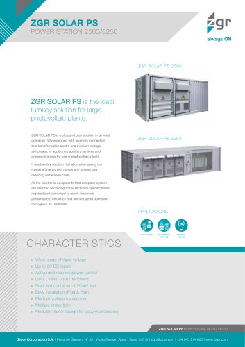 ZGR SOLAR PS POWER STATION 2500/6250