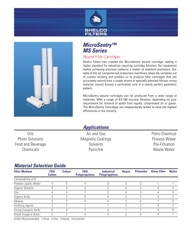 MicroSentry ™ - MS SERIES Wound Filter Cartridges