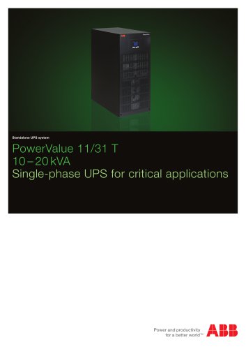 PowerValue 31/11 T , a single-phase UPS with scalable runtime for critical applications