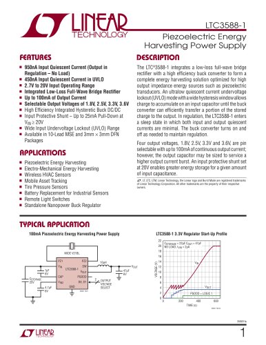 LTC3588-1 - Piezoelectric Energy Harvesting Power Supply