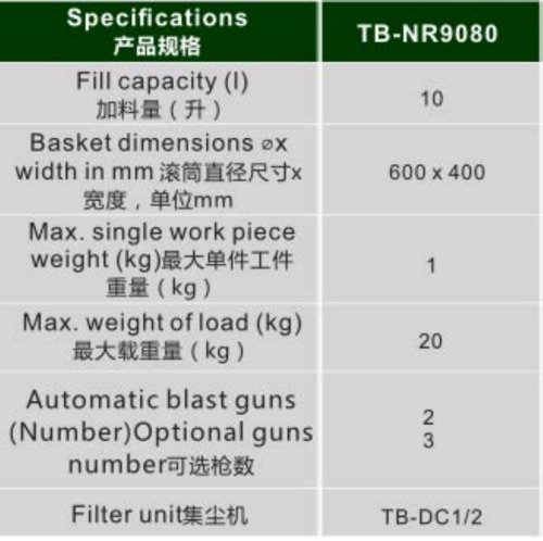 Tongbao TB-NR9080-2A automatic sandblasting machine