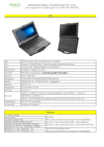 SWELL X15 Rugged industrial tablet PC