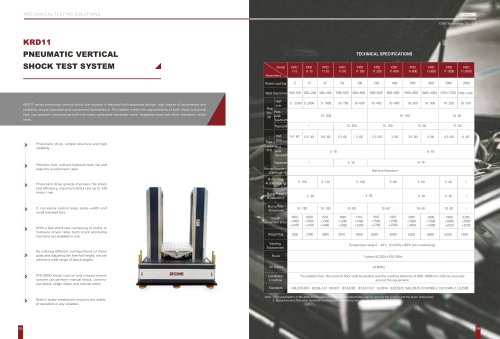 KRD11 Pneumatic Vertical Shock Test Machine Impact Testing