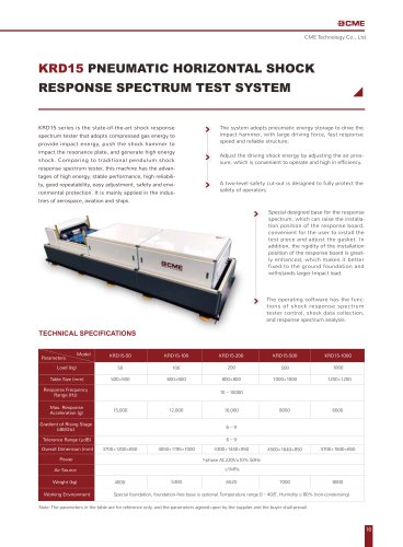 KRD15 Pneumatic Horizontal Shock Response Spectrum Testing Machine