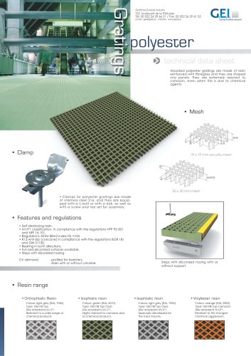 Grating polyester