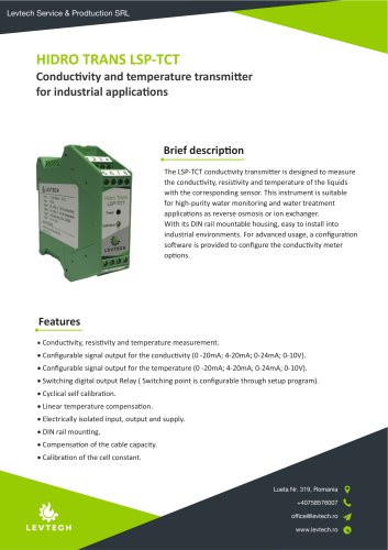 Conductivity transmitter with temperature measurement LSP-TCT