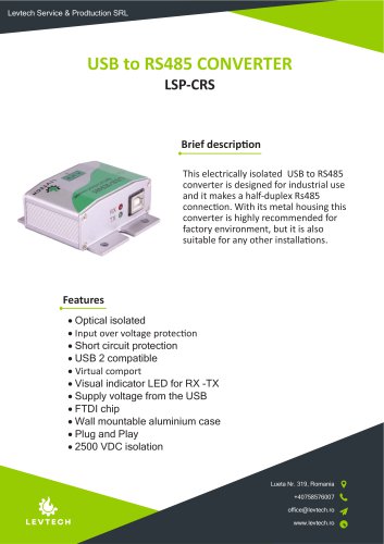 USB to RS485 converter documentation