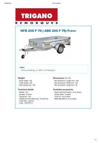 NFB 200 F 75 ( ABE 200 F 75) Franc