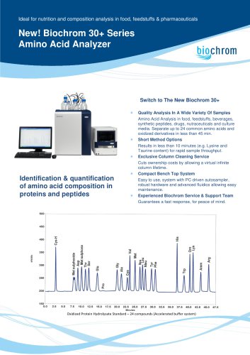 Biochrom 30+ Protein Hydrolysates Datasheet