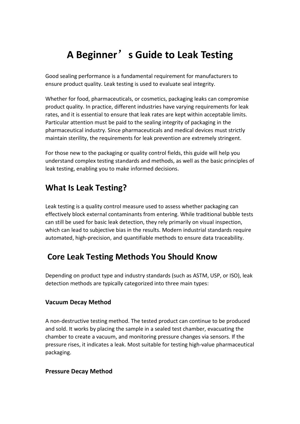A Beginner&rsquo;s Guide to Leak Testing - Jinan Saicheng Electronic Technology Co.,LTD