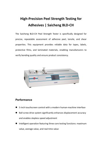 High-Precision Peel Strength Testing for Adhesives
