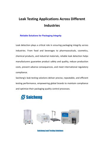 Leak Testing Applications Across Different Industries