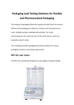 Packaging Leak Testing Solutions for Flexible and Pharmaceutical Packaging