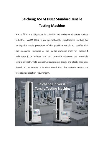 Saicheng ASTM D882 Standard Tensile Testing Machine