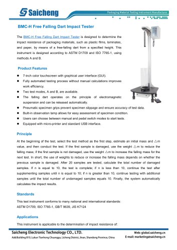 Saicheng Free Falling Dart Impact Tester BMC-H