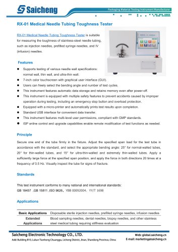 Saicheng RX-01 Medical Needle Tubing Toughness Tester 