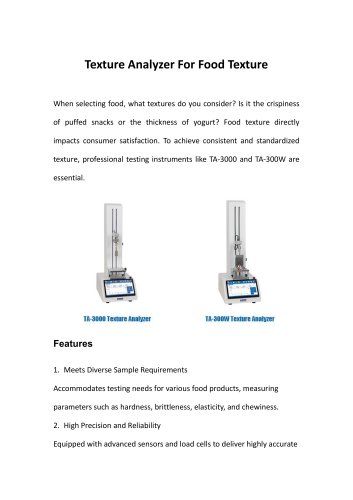 Texture Analyzer For Food Texture