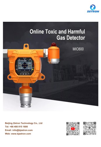 MIC600 fixed toxic and harmful gas alarm detector brochure