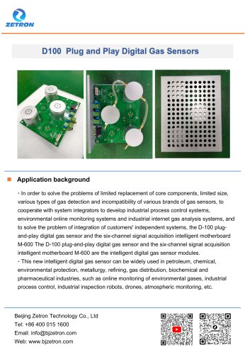 Zetron D100 Gas Sensor Brochure