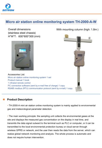 Zetron Online Station Air Monitoring TH-2000-A-W Brochure