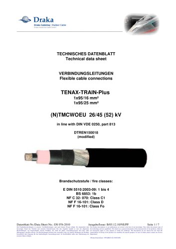 Tenax-Train-Plus: Rolling Stock Pantograph Cables