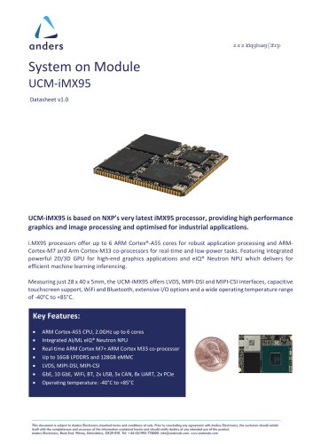 System on Module UCM-iMX95