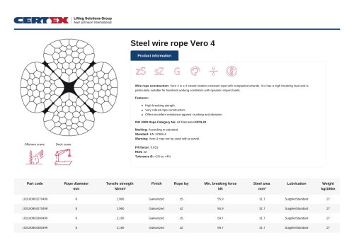 Steel wire rope Vero 4