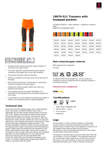 19079-511 Trousers with kneepad pockets