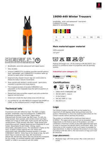 19090-449 Winter Trousers