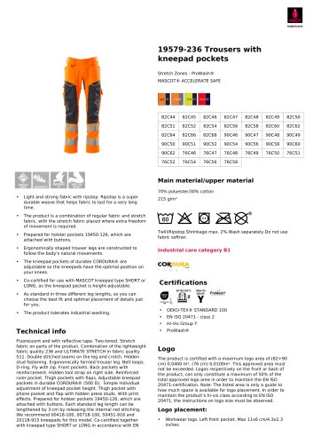 19579-236 Trousers with kneepad pockets