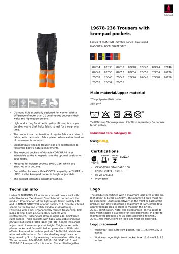19678-236 Trousers with kneepad pockets