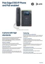 Poly Edge E100 IP Phone and PoE-enabled
