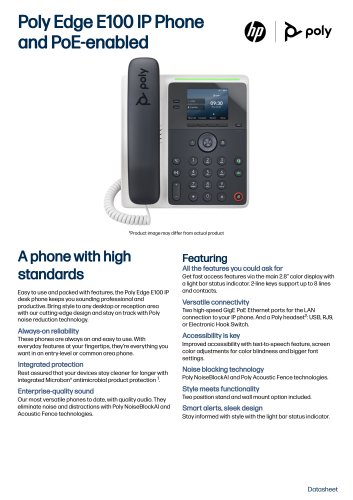 Poly Edge E100 IP Phone and PoE-enabled