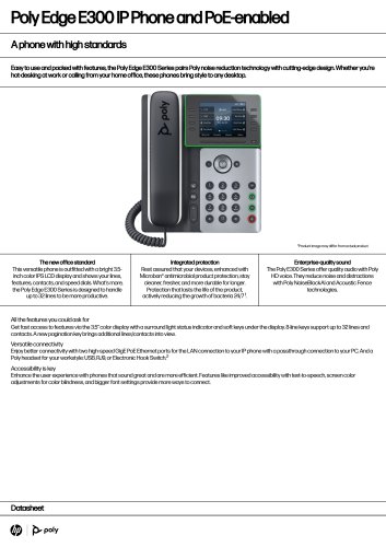 Poly Edge E300 IP Phone and PoE-enabled