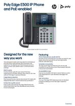 Poly Edge E500 IP Phone and PoE-enabled