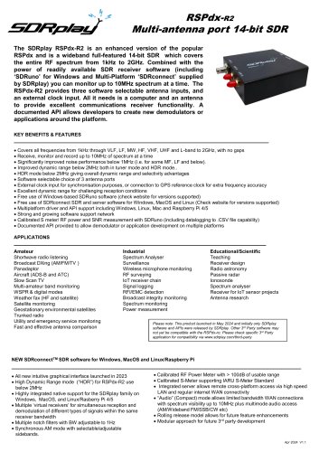 RSPdx-R2 Multi-antenna port 14-bit SDR