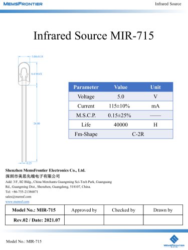 MemsFrontier Infrared Source MIR-715