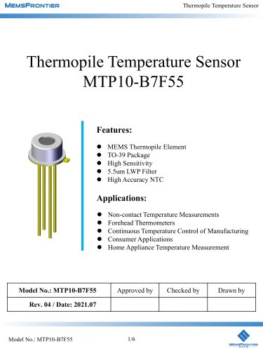 MemsFrontier  Thermopile Temperature Sensor MTP10-B7F55